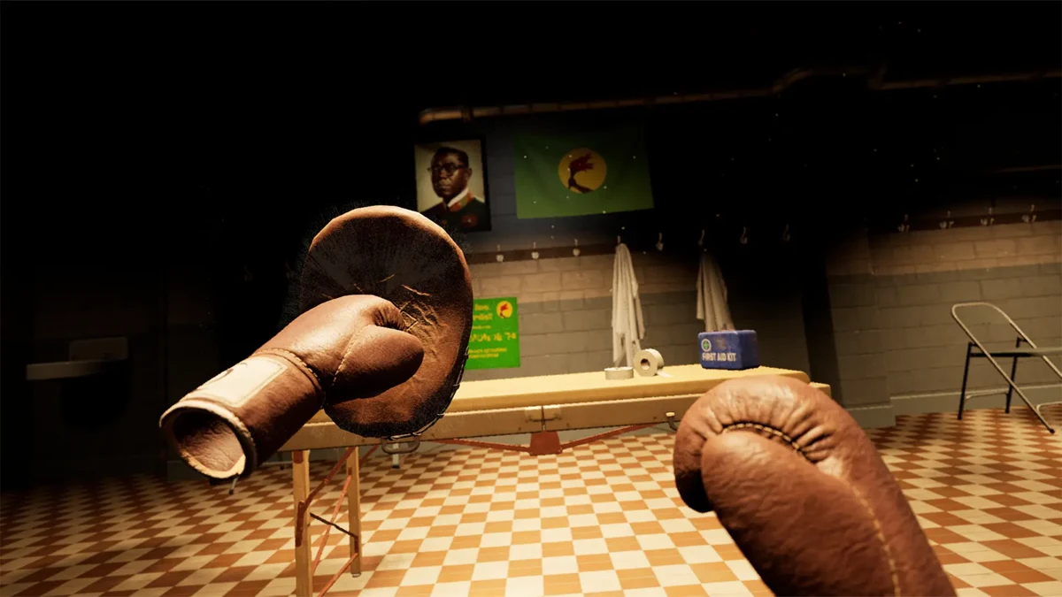 First-person boxing gloves in the Locker Room VR cultural experience